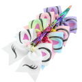 Latest Fashion Baby Hair Ties Girls Unicorn Sequin Bows Ribbon Hair Accessories For Kids